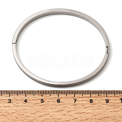 Frosted 304 Stainless Steel Hinged Bangles BJEW-H644-09P-1