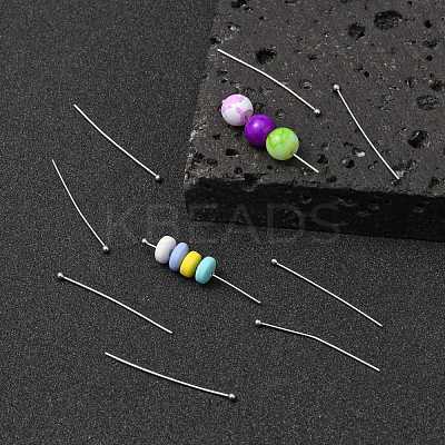Tarnish Resistant 304 Stainless Steel Ball Head Pins X-STAS-M010-35mm-01-1