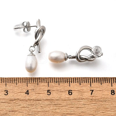 304 Stainless Steel knot Stud Earrings EJEW-C133-02P-1