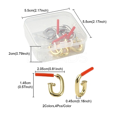 8Pcs 2 Colors Rack Plating Alloy Stud Earring Findings FIND-YW0003-82A-1