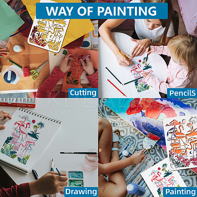 1Pc PET Hollow Out Drawing Painting Stencils DIY-MA0004-83-1