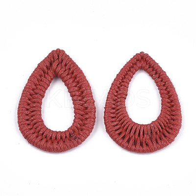Waxed Polyester Cord Woven Pendants FIND-T039-15G-1