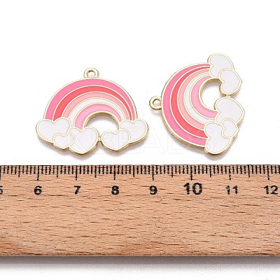 Rack Plating Alloy Enamel Pendants ENAM-N056-429A-1