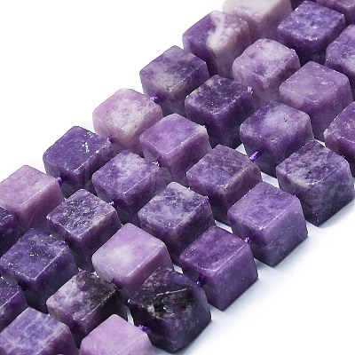 Natural Lepidolite/Purple Mica Stone Beads Strands G-K245-F01-01-1