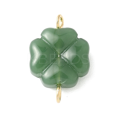 2Pcs 2 Colors Spray Painted Glass Imitation Jade Connector Charms PALLOY-JF03525-02-1