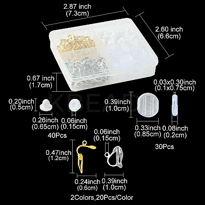 40Pcs 2 Color Iron Clip-on Earring Findings KK-FS0001-27-1