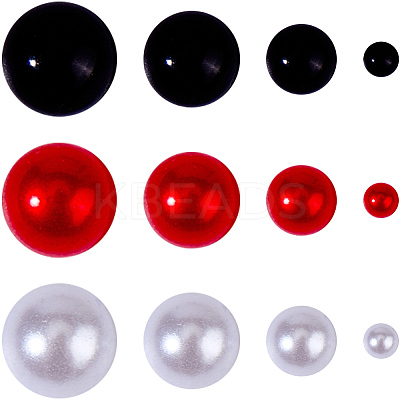 1 Box Half Round Resin & ABS Imitation Pearl Cabochons DIY-CP0012-96A-1