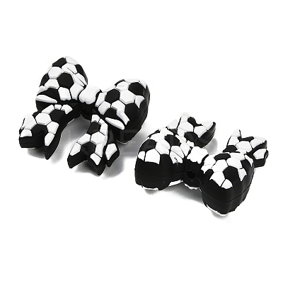Football Theme Silicone Beads SIL-B081-01A-1