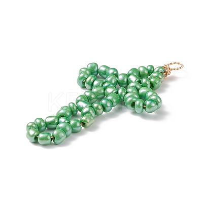 Glass Seed Beaded Big Pendants PALLOY-JF01824-1