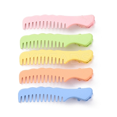 Comb Shape Spray Painted Iron Alligator Hair Clips for Girls PHAR-A011-18-1