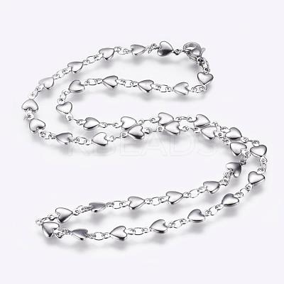 Non-Tarnish 304 Stainless Steel Chain Necklaces STAS-P164-11P-1