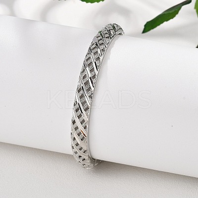 Brass Hinged Bangles for Women BJEW-D313-01P-1