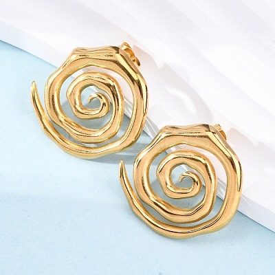 304 Stainless Steel Stud Earrings for Women EJEW-K306-15G-1