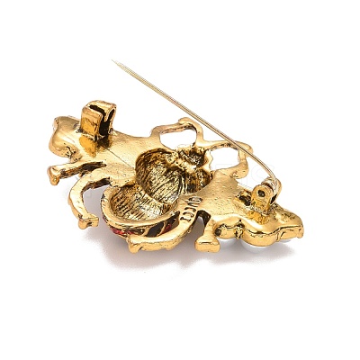 Bee Enamel Pin with Rhinestone & Resin Pearl JEWB-A004-26AG-1