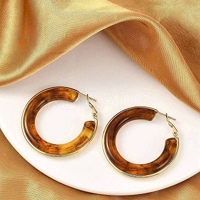 304 Stainless Steel Hoop Earrings For Women EJEW-B113-02G-03-1