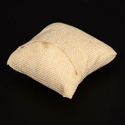 Wood Covered with Burlap Jewelry Bracelet Watch Displays BDIS-F001-02-1