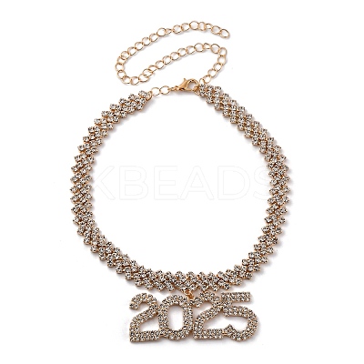 Brass Full Crystal Rhinestone 2025 Pendant Necklaces for Women LS-NJEW-Q005-01G-1
