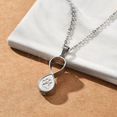 304 Stainless Steel Infinity Pet Urn Ashes Necklaces STAS-Z106-02P-1