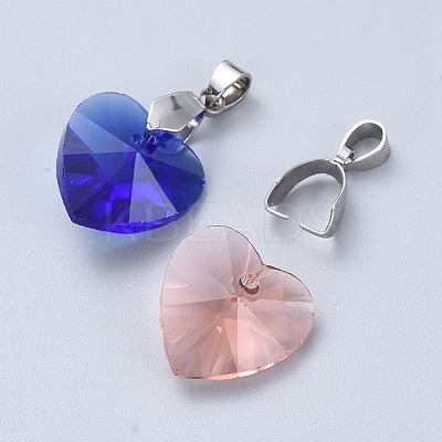 Tarnish Resistant 201 Stainless Steel Pendant Pinch Bails STAS-E437-28P-1