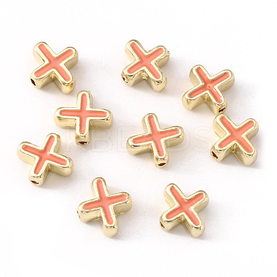 Rack Plating Alloy Enamel Beads ENAM-S122-035-NR-1
