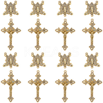 20Pcs 2 Styles Alloy Tibetan Style Pendants & Chandelier Component Links Kits FIND-SC0022-98-1