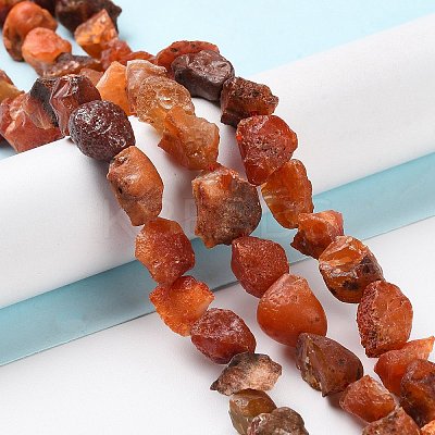 Raw Rough Natural Carnelian Beads Strands G-B065-C22-1