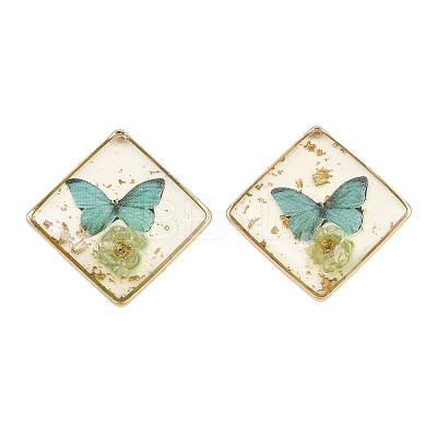 Transparent Epoxy Resin & Printed Pendants KK-F074-01D-1