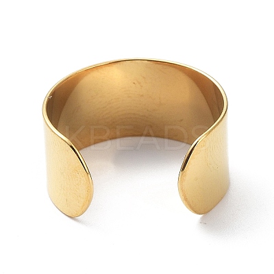 Ion Plating(IP) 304 Stainless Steel Open Cuff Finger Ring Components LS-STAS-WH0029-40B-G-1