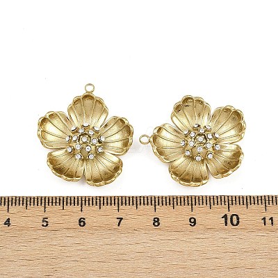 304 Stainless Steel Rhinestone Pendants STAS-P415-22G-1