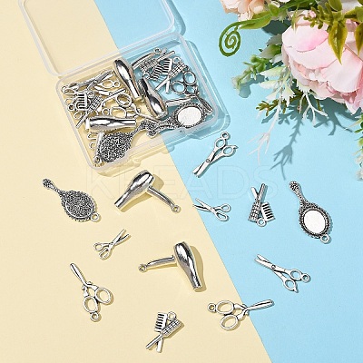 30Pcs 6 Styles Tibetan Style Alloy Pendants TIBEP-YW0002-08-1