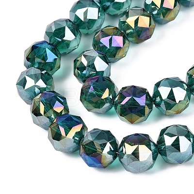 Electroplate Transparent Glass Beads Strands EGLA-ZX001-03A-01-1