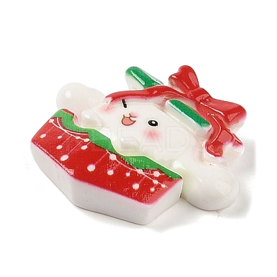 Christmas Rabbit Theme Opaque Resin Decoden Cabochons RESI-S397-01D-1