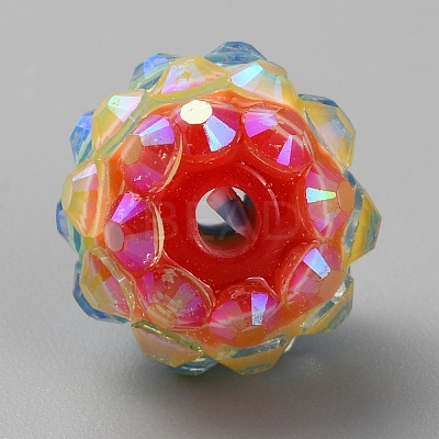 Resin Rhinestone Beads RESI-WH0031-02S-1