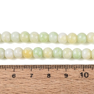 Ombre Effect Opaque Crackle Glass Beads Strands GLAA-Q106-01A-A07-1