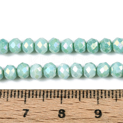 Anti-Tarnish Electroplate Rondelle Glass Beads Strands EGLA-T021-4mm-17-07-1
