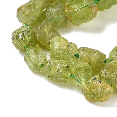 Raw Rough Natural Peridot Beads Strands G-M453-D12-1
