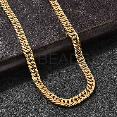 5.5MM 304 Stainless Steel Cuban Link Chain Necklaces for Men LS-NJEW-B134-08A-G-1
