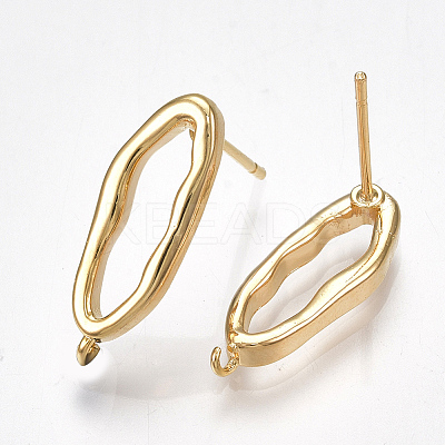 Brass Stud Earring Findings X-KK-S350-059G-1
