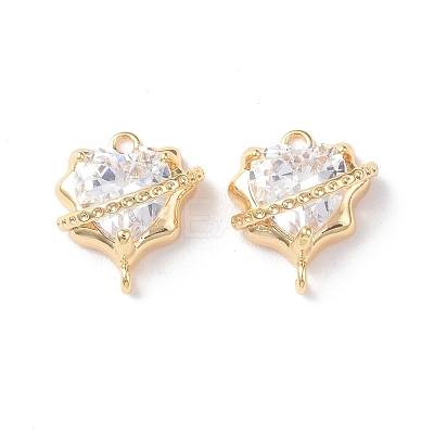 Brass Connector Charms KK-I702-22G-1