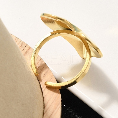 304 Stainless Steel Open Cuff Ring for Women LS-RJEW-B109-03G-05-1