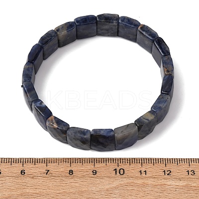 Natural Lapis Lazuli Beaded Stretch Bracelets for Unisex G-K303-02F-1