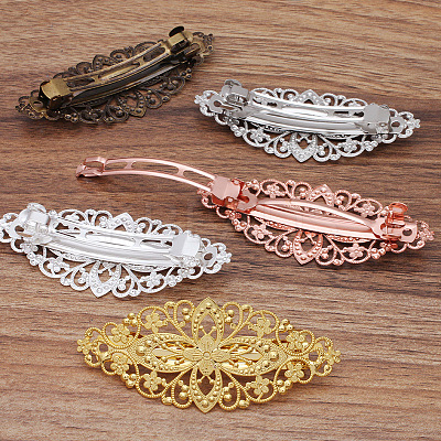 Brass Hair Barrettes OHAR-PW0001-199AB-1