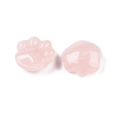 Natural Rose Quartz Cat Paw Print Figurines DJEW-N003-03I-1