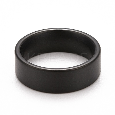 Ion Plating(IP) 304 Stainless Steel Plain Band Finger Ring for Men Women RJEW-E062-A01-06EB-1