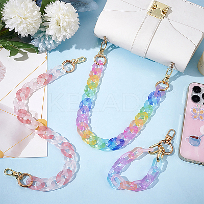 2Pcs Transparent Acrylic Curb Chains Bag Handles AJEW-WR0001-88-1