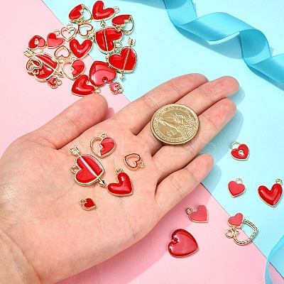 50Pcs 10 Styles Alloy Enamel Pendants ENAM-CJ0002-85-1