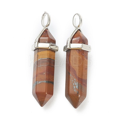 Natural Tiger Iron Pointed Pendants G-M378-01P-A30-1