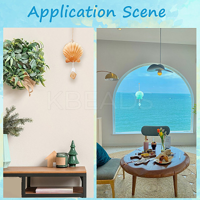 Hot Melt Glass Shell Shape Pendant Decoration AJEW-WH20073-014-1