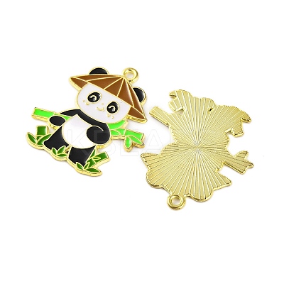 Golden Plated Alloy Enamel Pendants ENAM-Z017-11G-03-1