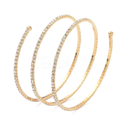 Iron Alloy Rhinestone Multilayer Bangles BJEW-B052-03LG-1